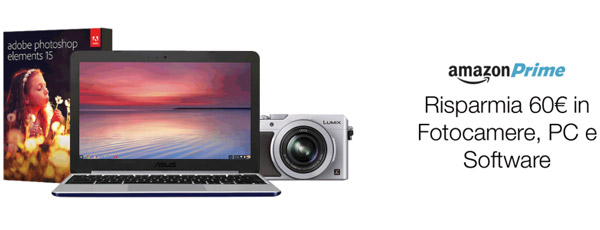 Pagina Amazon dedicata ai buoni per la prova di Amazon Prime Foto