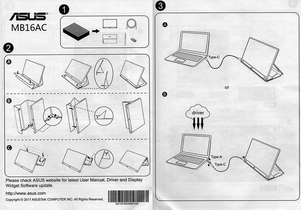 Manuale Zenscreen MB16AC