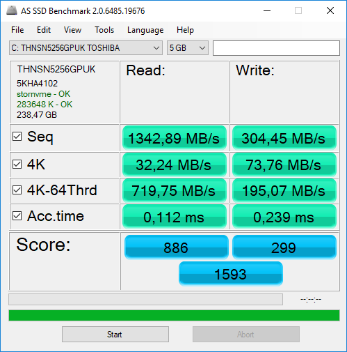Prestazioni SSD HP Envy 13-ad102nl