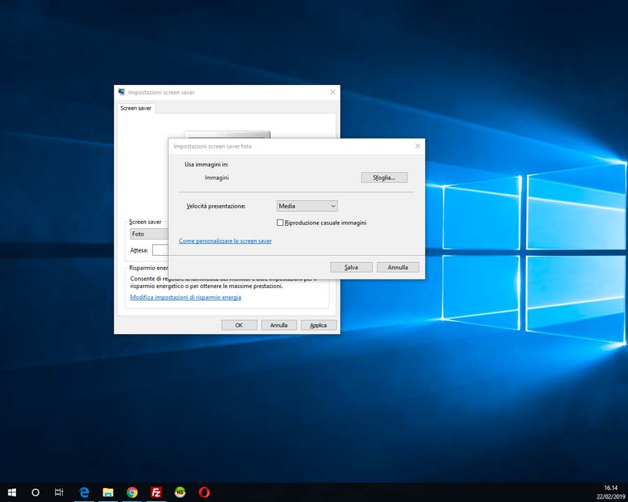 Salva schermo Windows 10