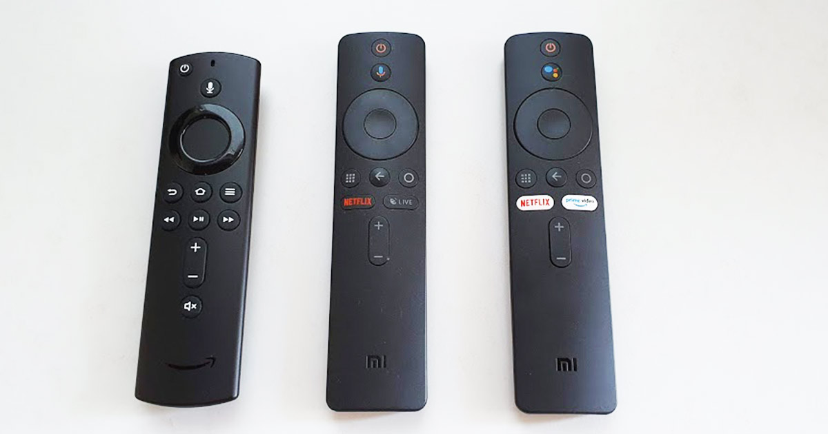 Confronto telecomandi Amazon Fire TV e Xiaomi Mi TV Stick